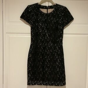 French Connection Black Lace Mini Dress